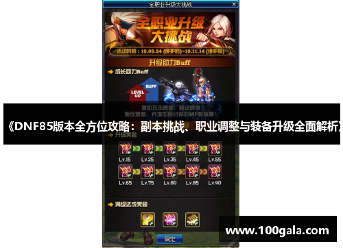 《DNF85版本全方位攻略：副本挑战、职业调整与装备升级全面解析》